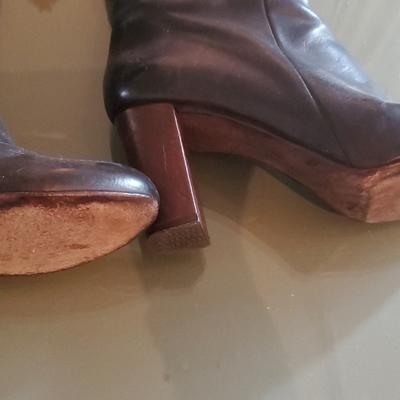 coclico black leather round toe inside zip tall boot sz 38.5 euc - Picture 8 of 9